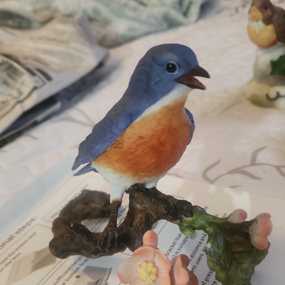 Blue and Orange Bird Figurine